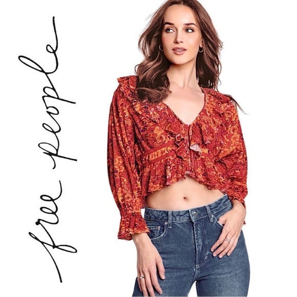 NWT Free People Rudi Ruffle Top - Picture 1 of 8